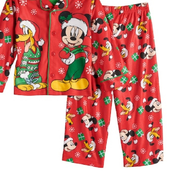 New Disney Mickey Mouse Pajama Set Sz 2T Boys PJs - Picture 3 of 3